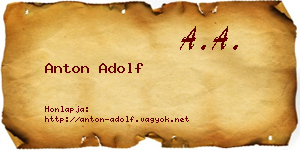 Anton Adolf névjegykártya
